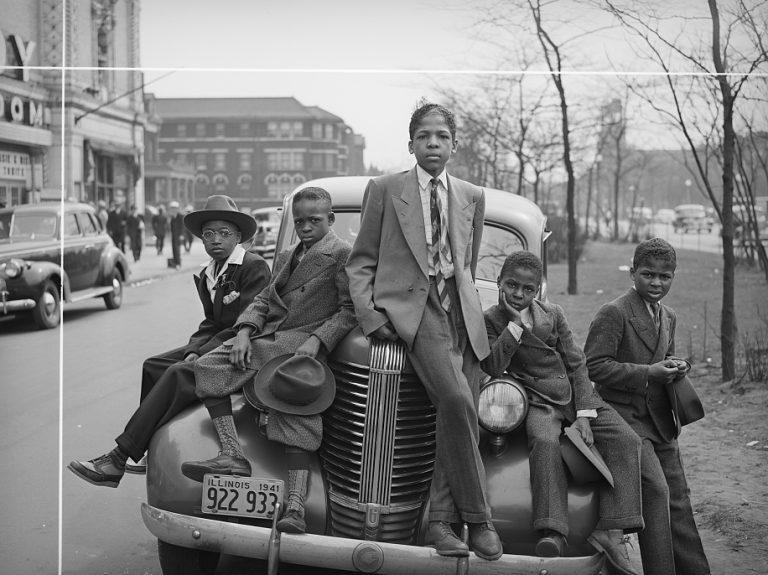 Negro boys on Easter morning. Southside, Chicago, Illinois