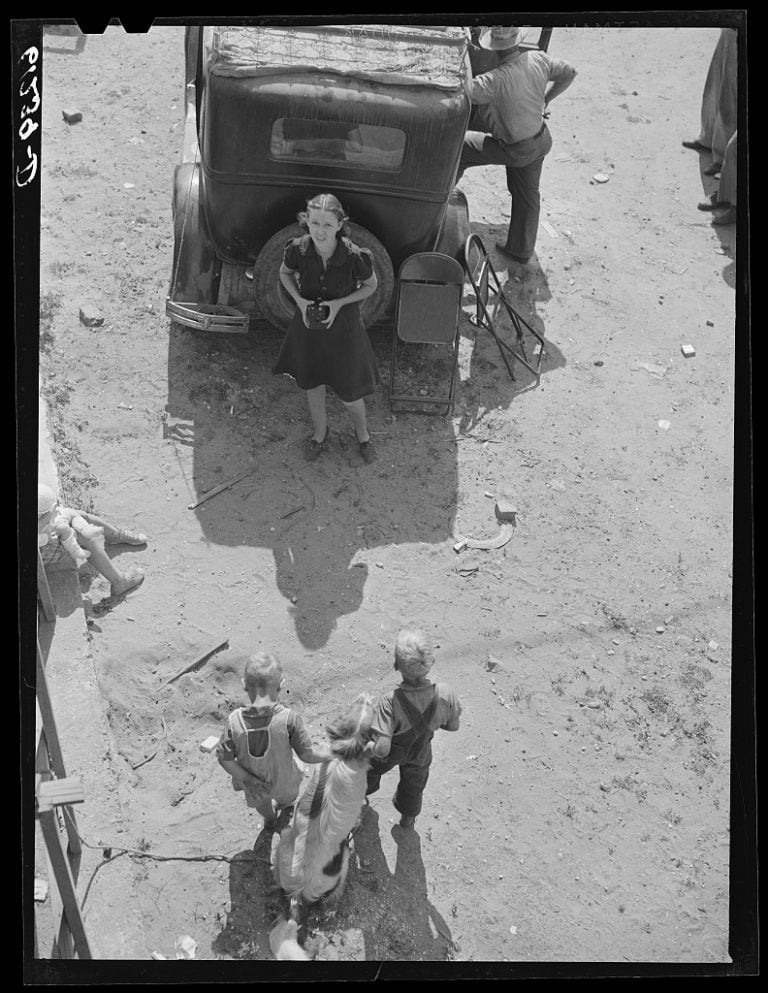 Untitled photo, possibly related to: two families getting ready to move on in search of work picking fruit, Berrien County, Michigan